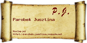 Parobek Jusztina névjegykártya